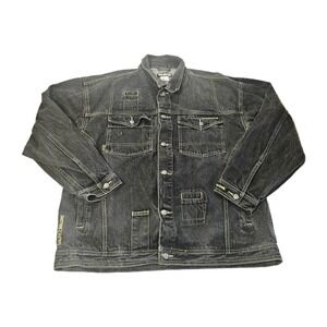 Vintage MO‎ JEANS by Maurice Malone MoJeans Spell Out Denim Jean Jacket 2XL